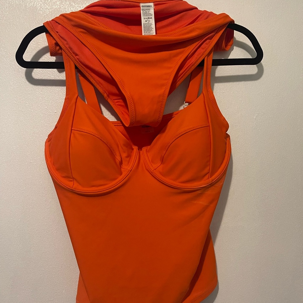 Vibrant Orange Swimsuit Set
